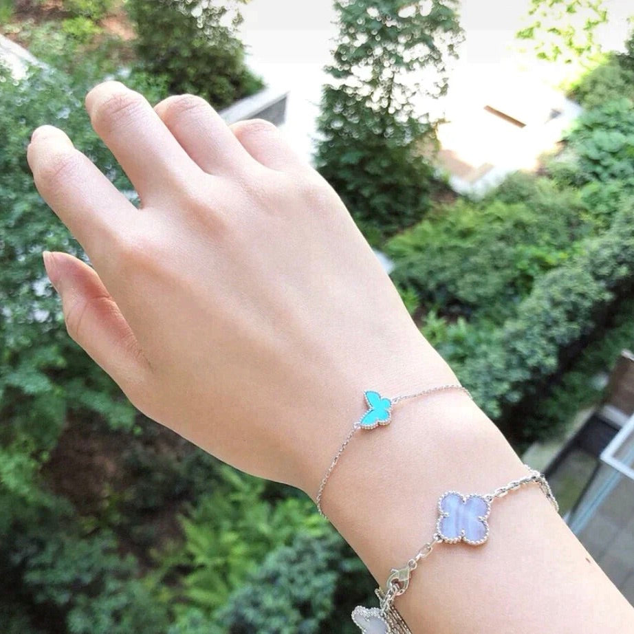 [Elowen Jewels]BUTTERFLY TURQUOISE BUTTERFLY BRACELET SILVER