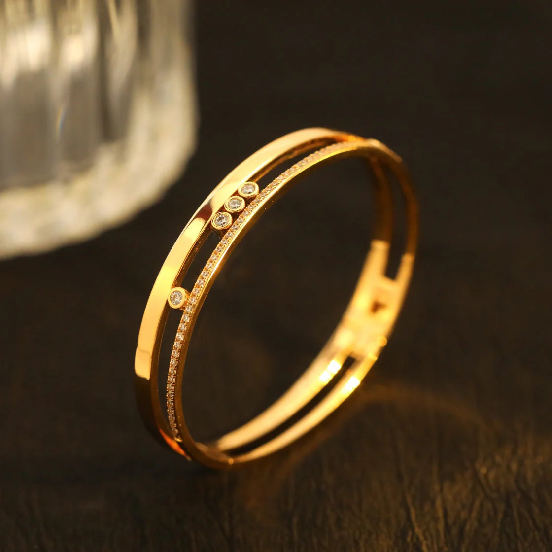 [Elowen Jewelry]Move Romane Diamond Bangle Bracelet