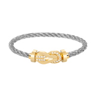 [Elowen Jewel]CHANCE LARGE 8 FIGURE BUCKLE HALF DIAMOND BRACELET GOLD