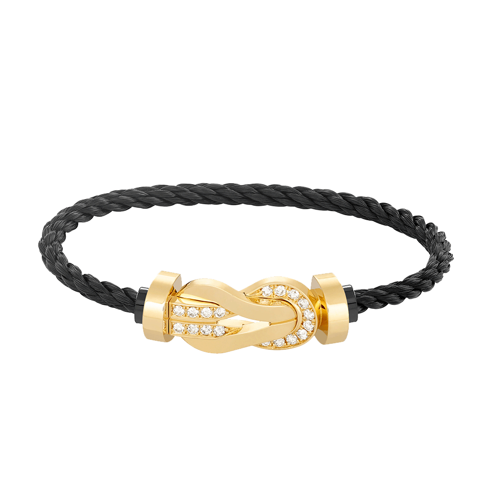 [Elowen Jewels]CHANCE LARGE 8 FIGURE BUCKLE HALF DIAMOND BRACELET GOLD
