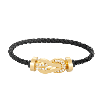 [Elowen Jewels]CHANCE LARGE 8 FIGURE BUCKLE HALF DIAMOND BRACELET GOLD