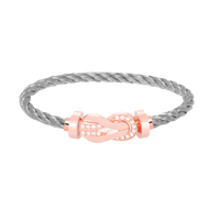 [Elowen Jewel]CHANCE LARGE 8 FIGURE BUCKLE HALF DIAMOND BRACELET ROSE GOLD