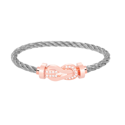 [Elowen Jewels]CHANCE LARGE 8 FIGURE BUCKLE HALF DIAMOND BRACELET ROSE GOLD