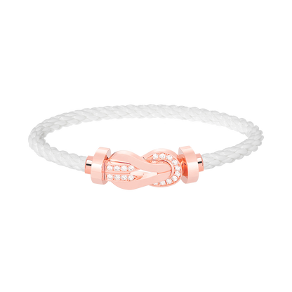 [Elowen Jewels]CHANCE LARGE 8 FIGURE BUCKLE HALF DIAMOND BRACELET ROSE GOLD