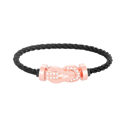 [Elowen Jewels]CHANCE LARGE 8 FIGURE BUCKLE HALF DIAMOND BRACELET ROSE GOLD