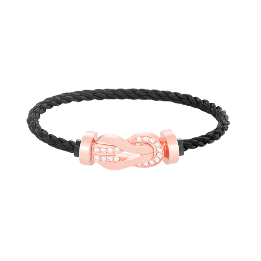 [Elowen Jewels]CHANCE LARGE 8 FIGURE BUCKLE HALF DIAMOND BRACELET ROSE GOLD
