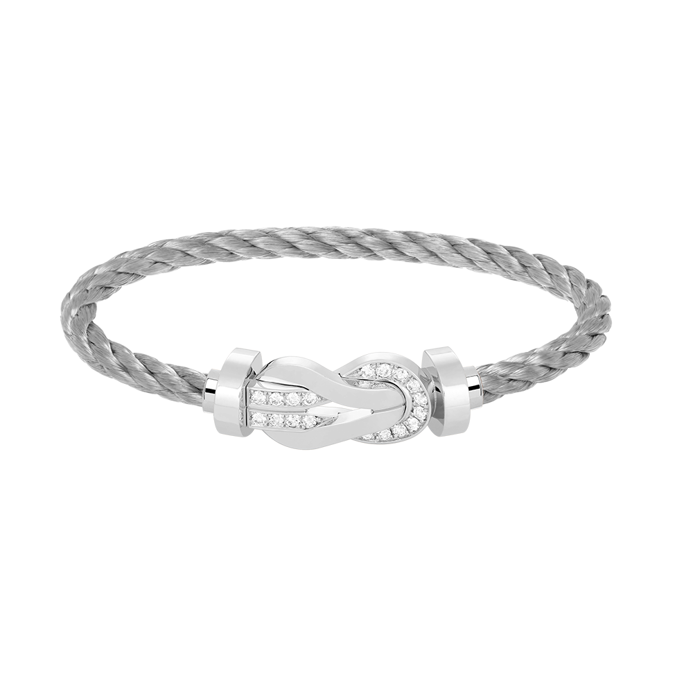 [Elowen Jewels]CHANCE LARGE 8 FIGURE BUCKLE HALF DIAMOND BRACELET SILVER