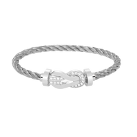 [Elowen Jewel]CHANCE LARGE 8 FIGURE BUCKLE HALF DIAMOND BRACELET SILVER