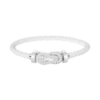 [Elowen Jewels]CHANCE LARGE 8 FIGURE BUCKLE HALF DIAMOND BRACELET SILVER