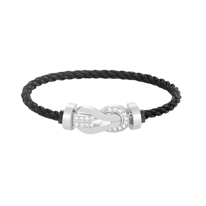 [Elowen Jewels]CHANCE LARGE 8 FIGURE BUCKLE HALF DIAMOND BRACELET SILVER