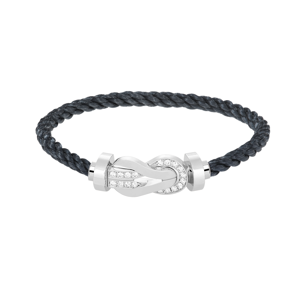 [Elowen Jewels]CHANCE LARGE 8 FIGURE BUCKLE HALF DIAMOND BRACELET SILVER