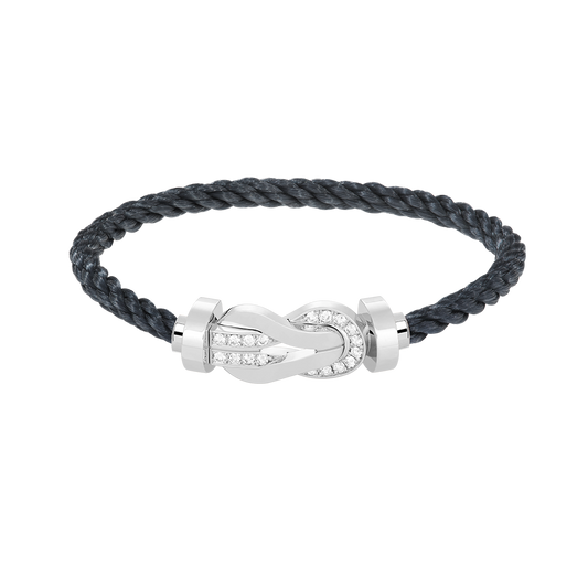 [Elowen Jewels]CHANCE LARGE 8 FIGURE BUCKLE HALF DIAMOND BRACELET SILVER
