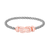 [Elowen Jewel]CHANCE LARGE 8 FIGURE BUCKLE FULL DIAMOND BRACELET ROSE GOLD