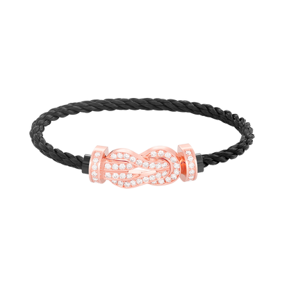 [Elowen Jewels]CHANCE LARGE 8 FIGURE BUCKLE FULL DIAMOND BRACELET ROSE GOLD
