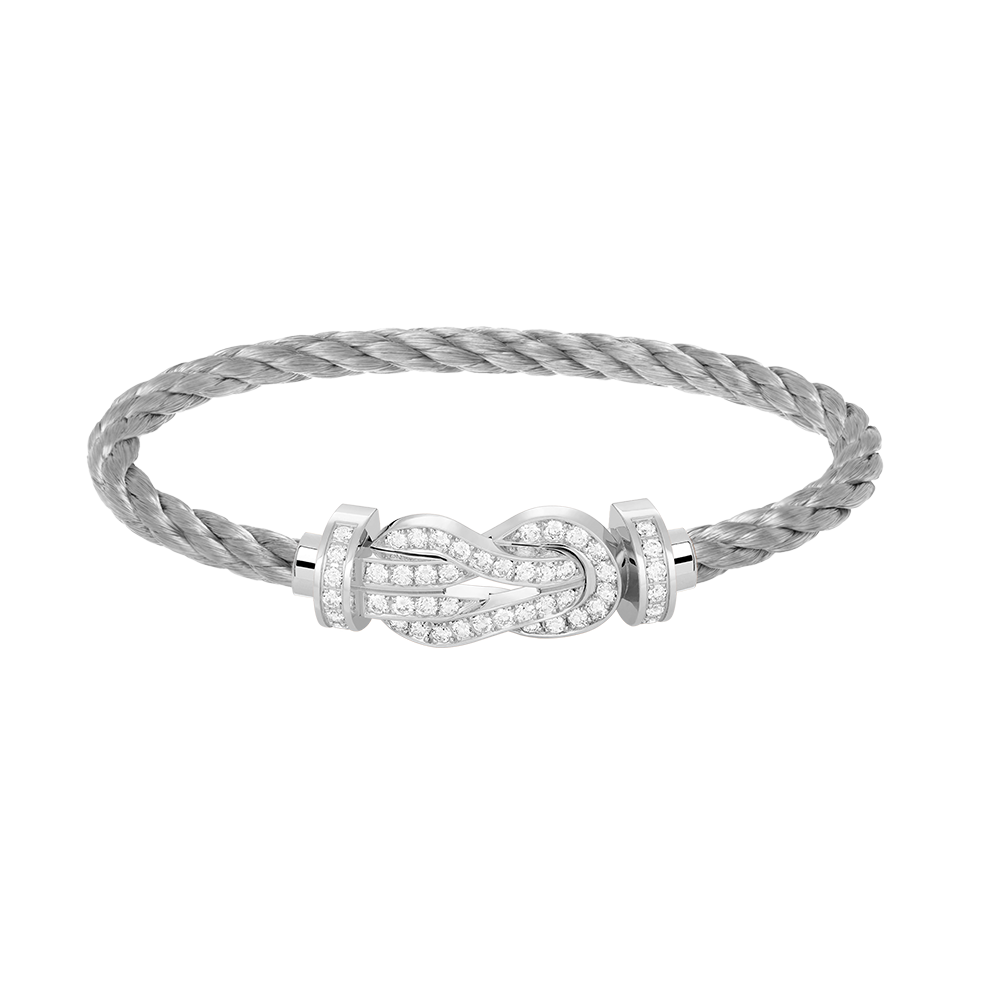[Elowen Jewels]CHANCE LARGE 8 FIGURE BUCKLE FULL DIAMOND BRACELET SILVER
