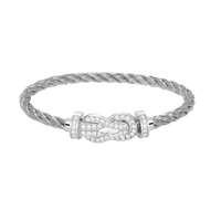 [Elowen Jewel]CHANCE LARGE 8 FIGURE BUCKLE FULL DIAMOND BRACELET SILVER