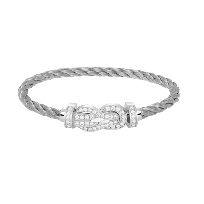 [Elowen Jewels]CHANCE LARGE 8 FIGURE BUCKLE FULL DIAMOND BRACELET SILVER