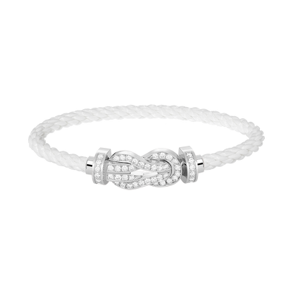 [Elowen Jewels]CHANCE LARGE 8 FIGURE BUCKLE FULL DIAMOND BRACELET SILVER