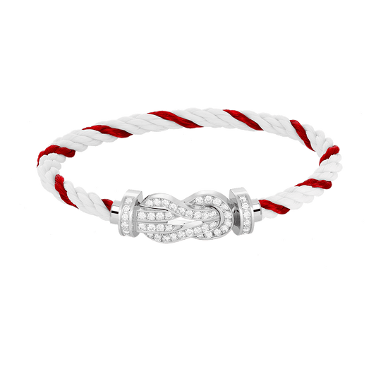 [Elowen Jewels]CHANCE LARGE 8 FIGURE BUCKLE FULL DIAMOND BRACELET SILVER