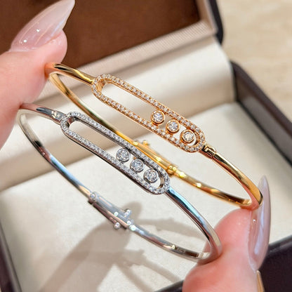 [Elowen Jewelry]Move Pavé Diamond Bangle Bracelet M