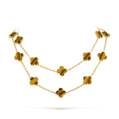[Elowen Jewels]CLOVER 20 MOTIFS TIGER EYE ROSE GOLD