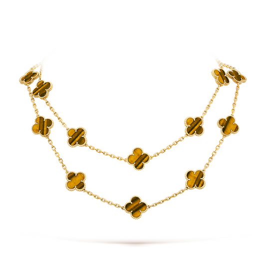 [Elowen Jewels]CLOVER 20 MOTIFS TIGER EYE ROSE GOLD