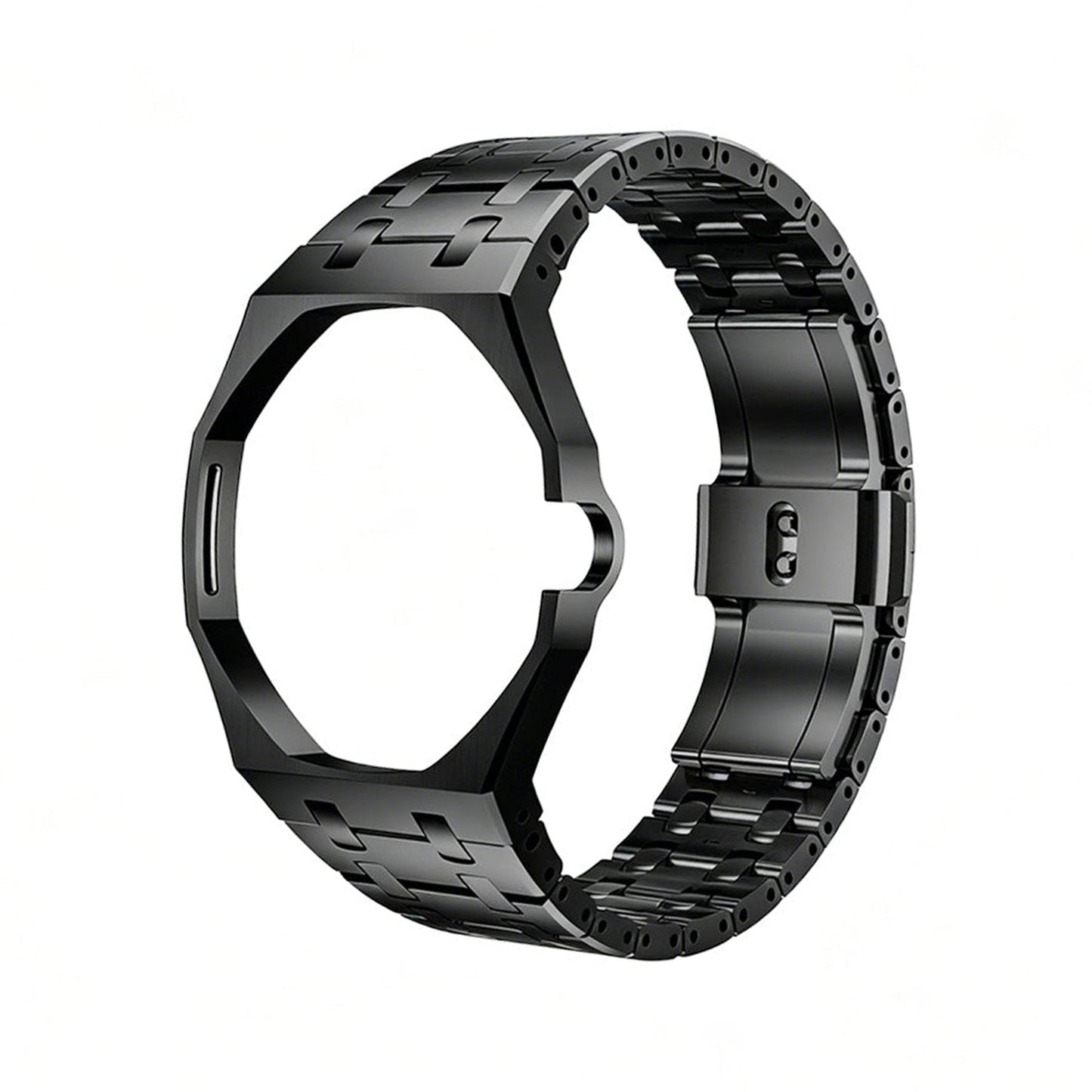 Oak Pop Black Steel  Silicone Strap