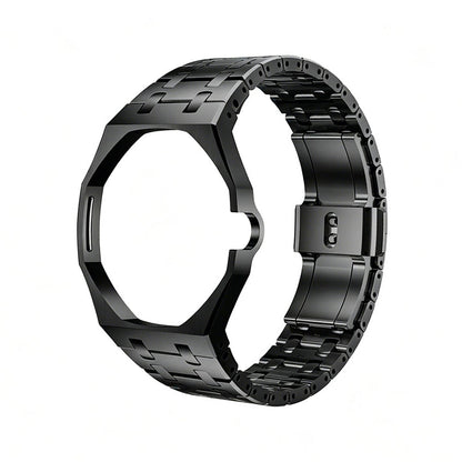 Oak Pop Black Steel  Silicone Strap