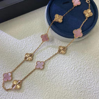 [Elowen Jewel]CLOVER 10 MOTIFS  LASER PINK MOP NECKLACE