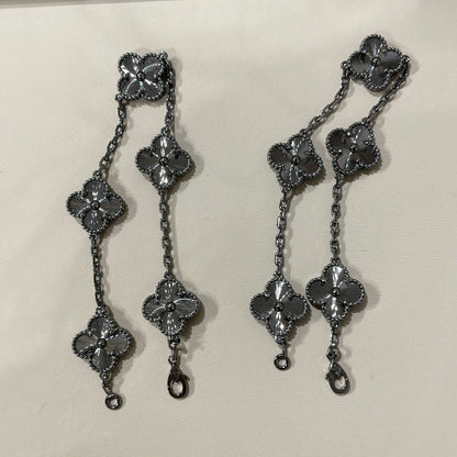 [Elowen Jewels]CLOVER 5 MOTIF BLACK BRACELET