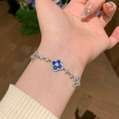 [Elowen Jewels]CLOVER 5 MOTIF PINK BLUE RED WHITE BRACELET
