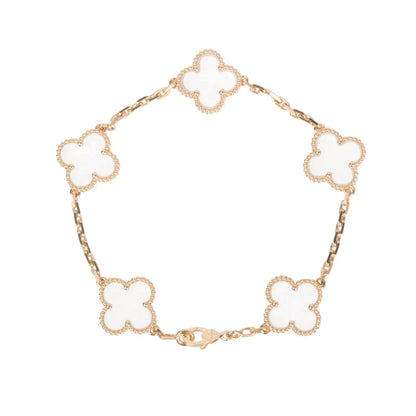 [Elowen Jewels]CLOVER 5 MOTIF ROCK CRYSTAL BRACELET