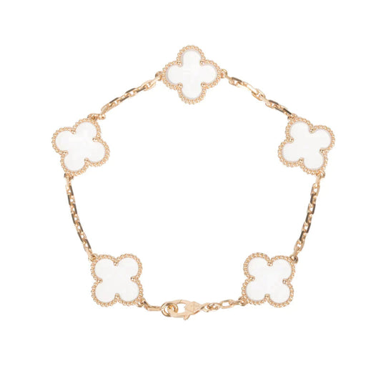 [Elowen Jewels]CLOVER 5 MOTIF ROCK CRYSTAL BRACELET