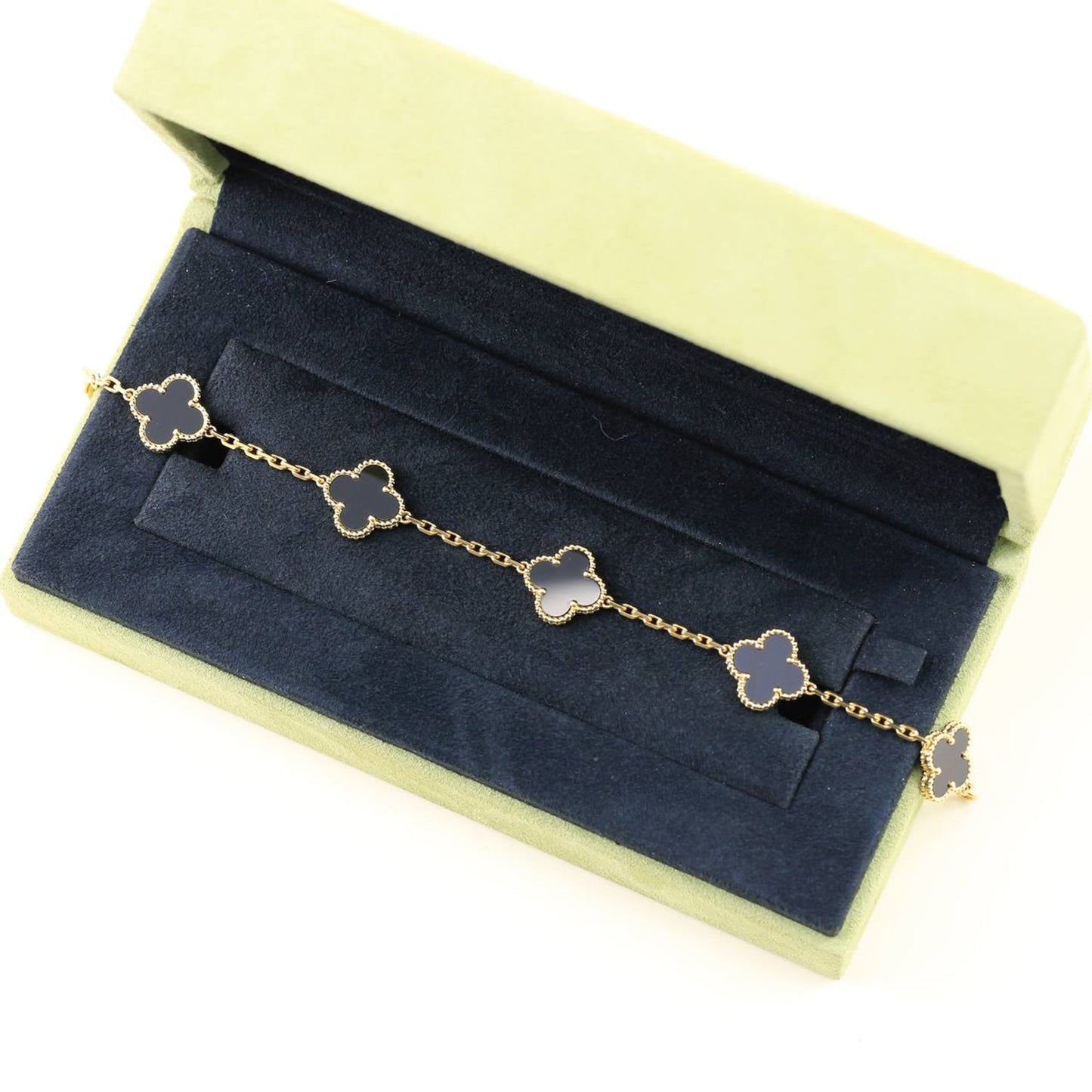 [Elowen Jewels] CLOVER 5 MOTIF ONYXS BRACELET COLLECTION