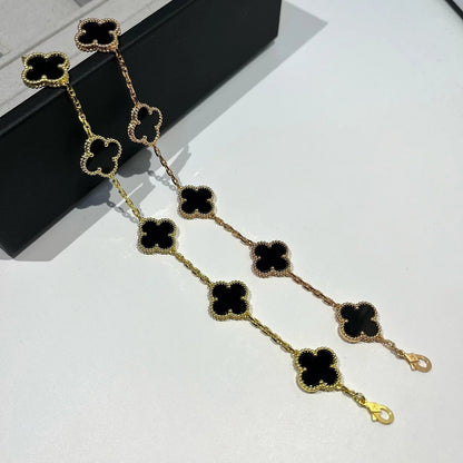 [Elowen Jewels] CLOVER 5 MOTIF ONYXS BRACELET COLLECTION