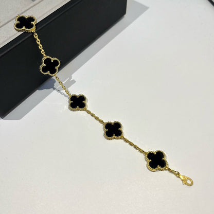 [Elowen Jewels] CLOVER 5 MOTIF ONYXS BRACELET COLLECTION