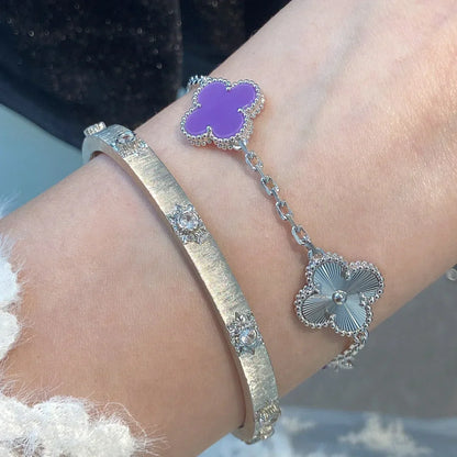 [Elowen Jewels] CLOVER 5 MOTIF VIOLET BRACELET COLLECTION