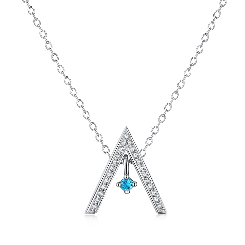[Elowen Jewels]Sparkling "A" Shape Necklace