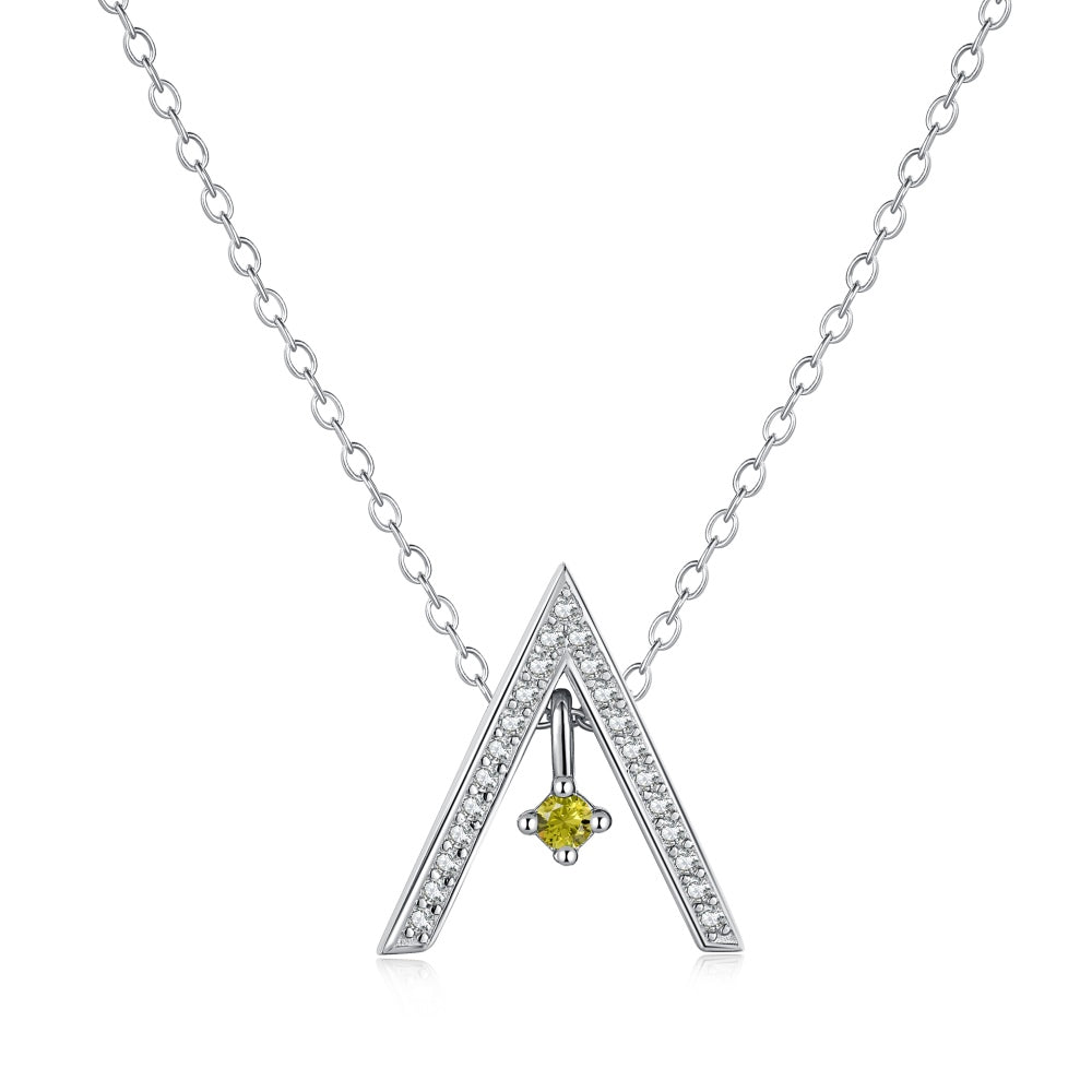 [Elowen Jewels]Sparkling "A" Shape Necklace