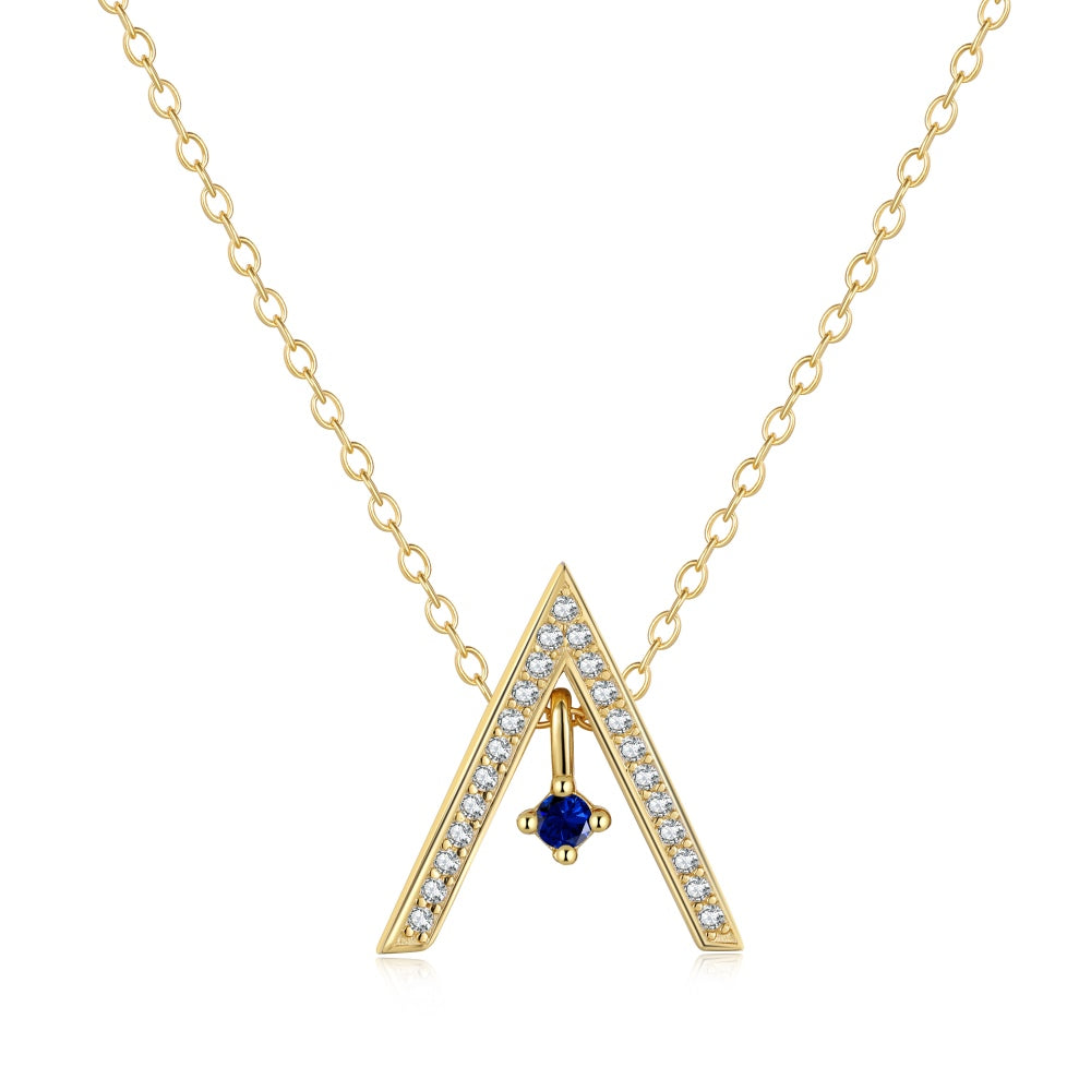 [Elowen Jewels]Sparkling "A" Shape Necklace