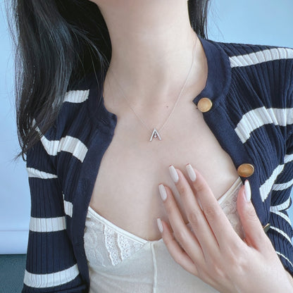 [Elowen Jewels]Sparkling "A" Shape Necklace