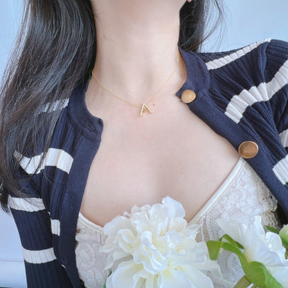 [Elowen Jewels]Sparkling "A" Shape Necklace
