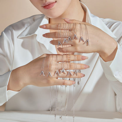 [Elowen Jewels]Sparkling "A" Shape Necklace