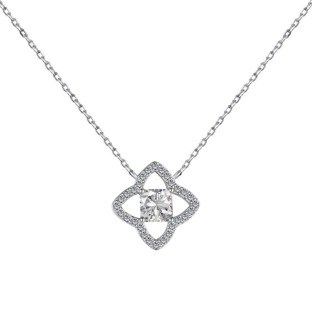 [Elowen Jewels]Exquisite Flower Shape Princess Cut Necklace