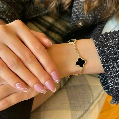 [Elowen Jewels] CLOVER 5 MOTIF ONYXS BRACELET COLLECTION
