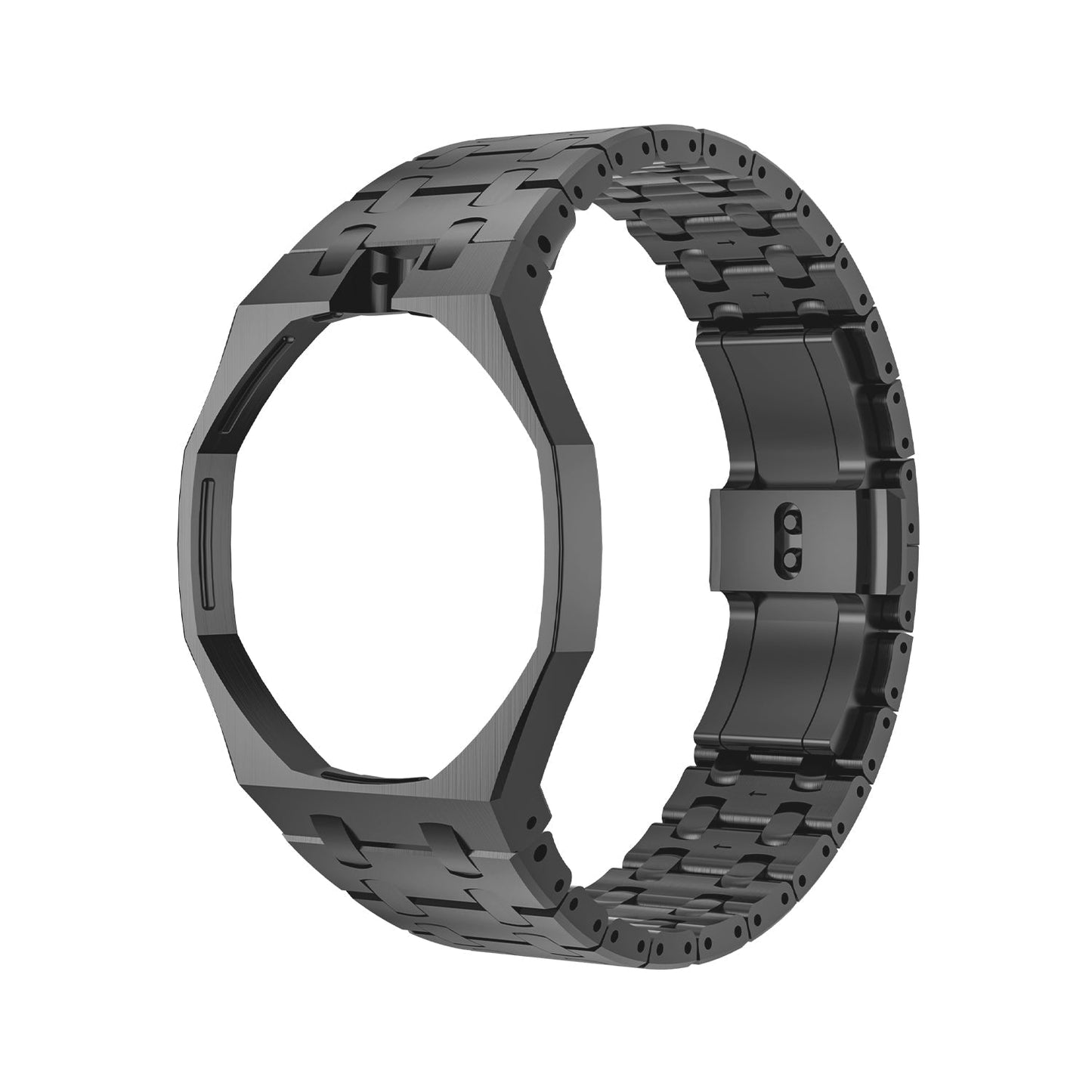 Oak Pop Black Steel  Silicone Strap