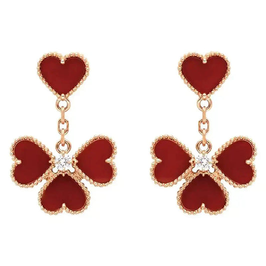 [Elowen Jewels]SWEET CLOVER CARNELIAN EARRINGS