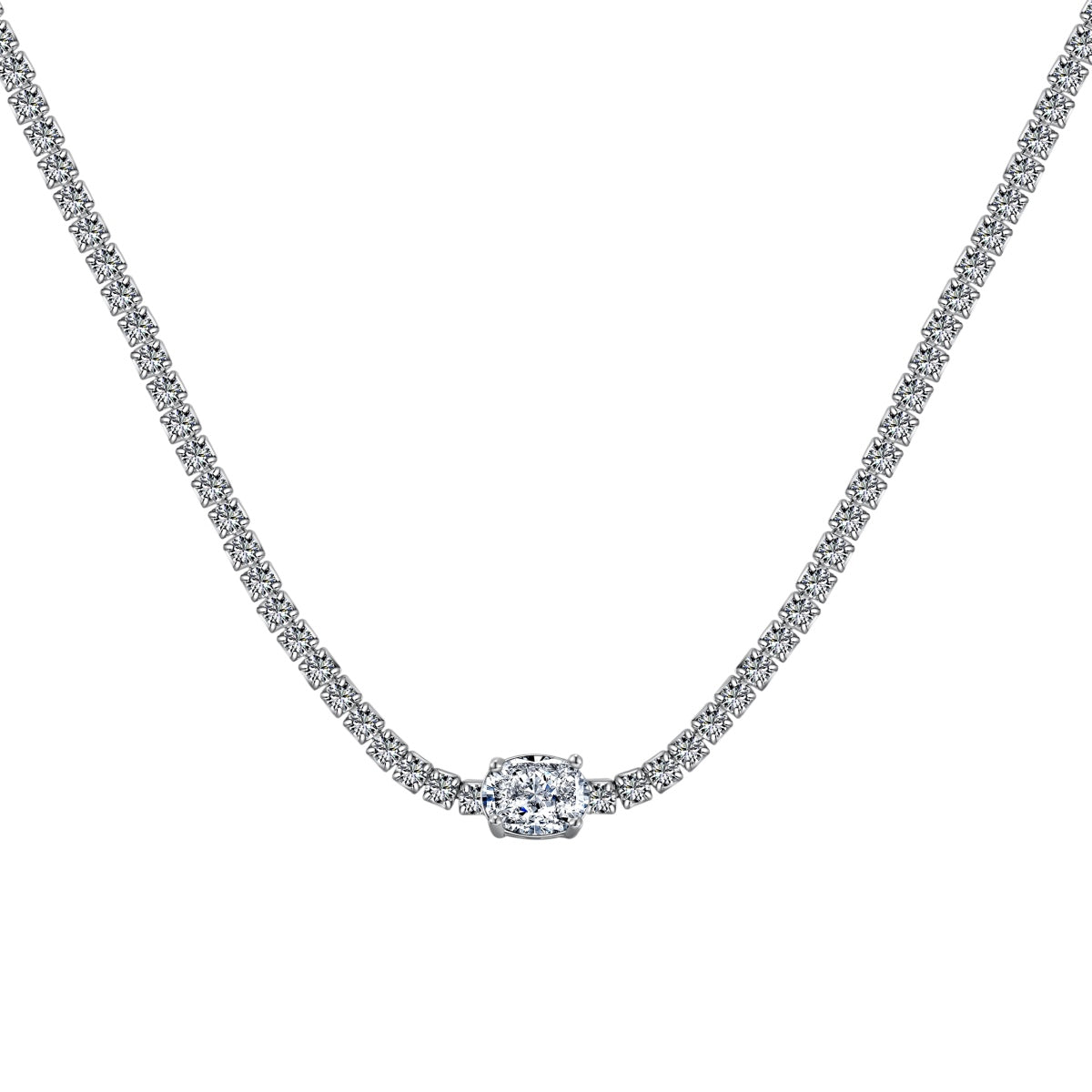 [Elowen Jewels]1.0 Carat Shining Oval Cut Necklace