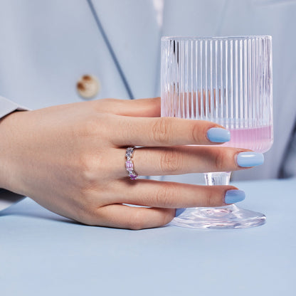 [Elowen Jewels]Unique Colorful Emerald Cut Party Ring