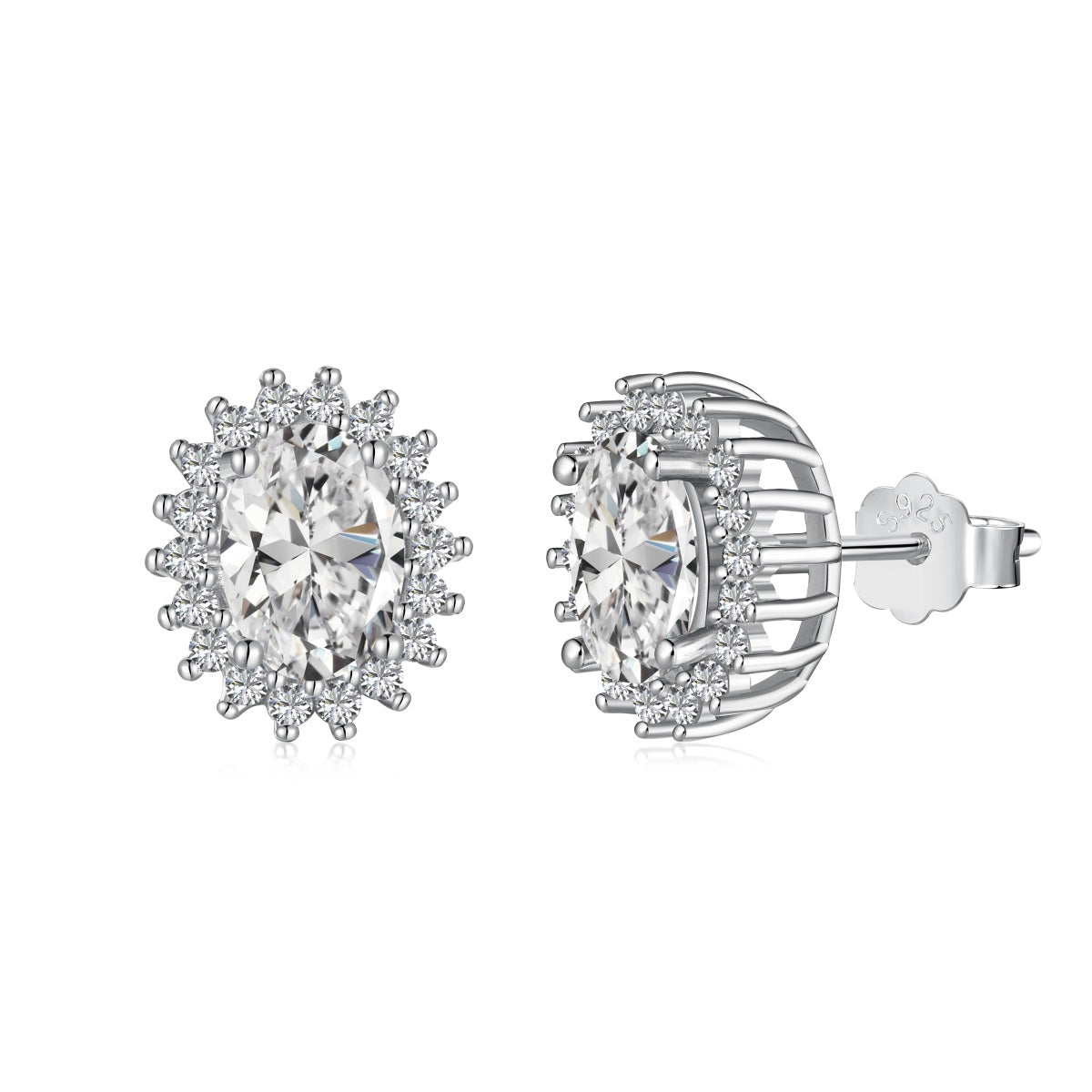 [Elowen Jewels]Delicate Radiant Oval Cut Daily Earrings